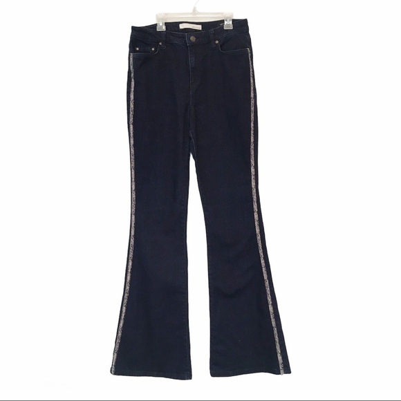 ELLA MOSS Bootcut High Rise Python Pinstripe Flare Jeans Size 30 - Picture 2 of 16